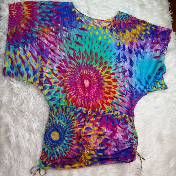 Luli Fama Women's BAJO UN MISMO SOL South Beach Cover Up Dress Multicolor Size M - Picture 10 of 16